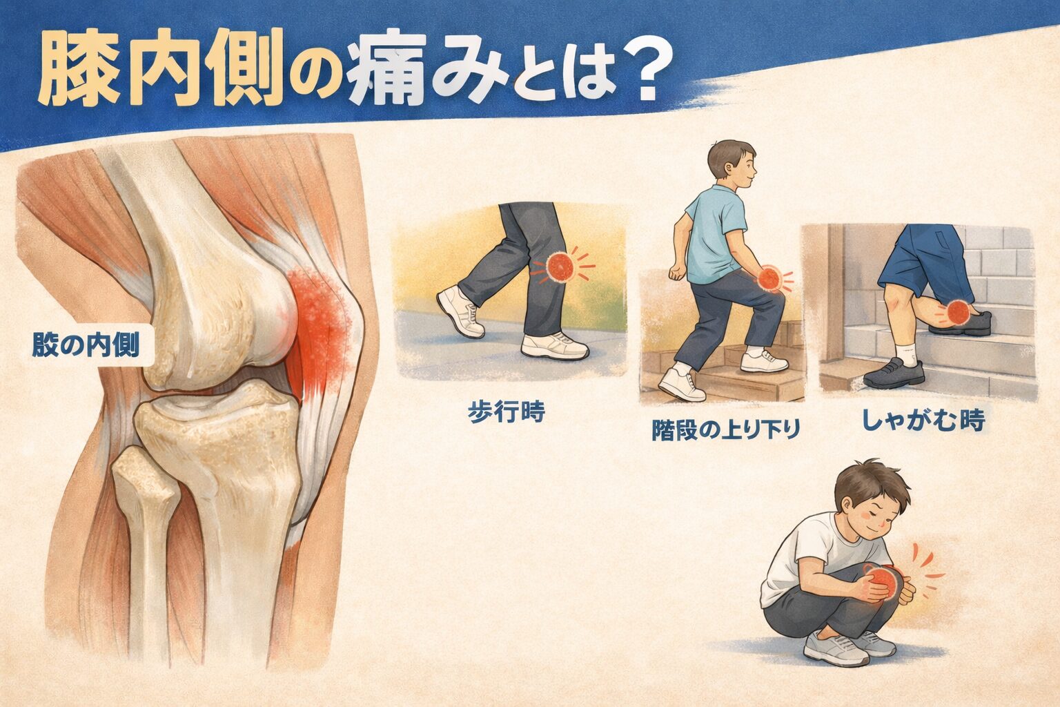 膝内側の痛み|原因・症状の見分け方と効果的な改善&予防法 - ステップ木更津鍼灸治療院 木更津市で鍼灸整体治療院なら《医療従事者が絶賛する ...